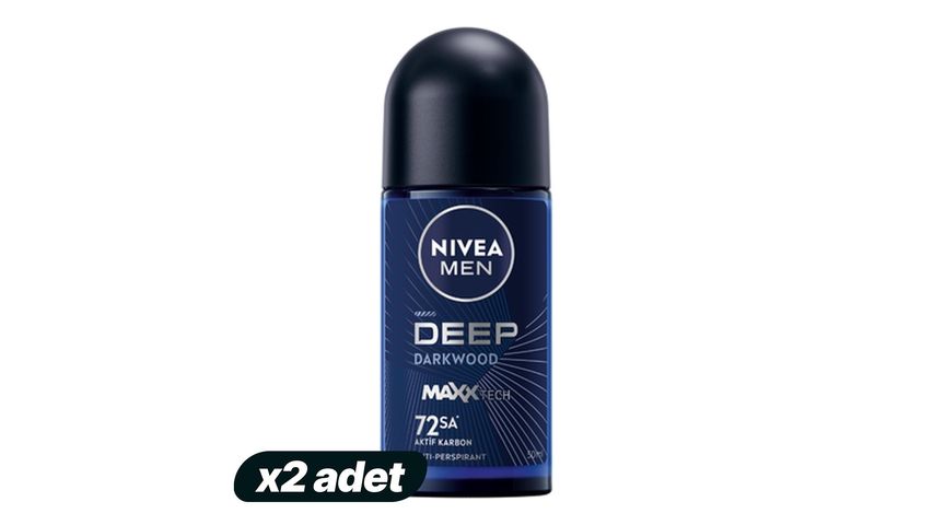 2'li NIVEA MEN Erkek Roll-on Deodorant Deep Dimension Aktif Karbon 50 ml Paketi