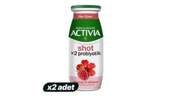 2x Activia Shot Raspberry & Hibiscus 80 ml Bundle