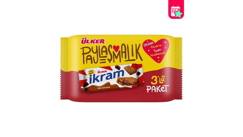 Ülker İkram Chocolate Cream Biscuits 3 x 84 g