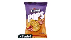 3x Eti Gong Pops Cheese & Spicy Corn Popcorn 80 g Bundle