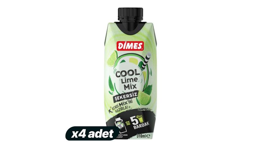 4x Dimes Cool Lime Sugar-Free Mix 310 ml Bundle
