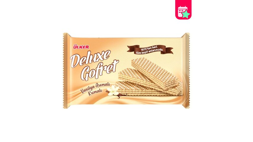 Ülker Deluxe Vanilla Flavored Cream Wafer 220 g