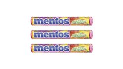 3 x Mentos Fruit Flavored Chewy Dragee Candy 37.5 g Bundle