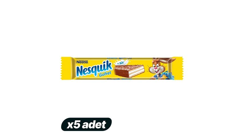 5'li Nestle Nesquik Sütlü Çikolatalı Gofret Paketi