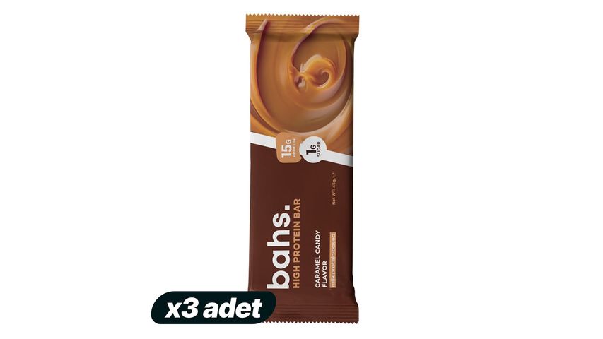 3x Bahs High Protein Caramel Candy Bar 45 g Bundle