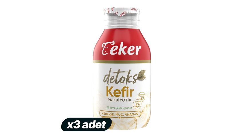 3x Eker Celery & Banana & Pineapple Probiotic Kefir 290 ml Bundle