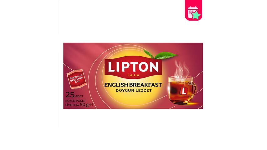 Lipton English Breakfast Cup Tea Bags 25 Bags 50 g