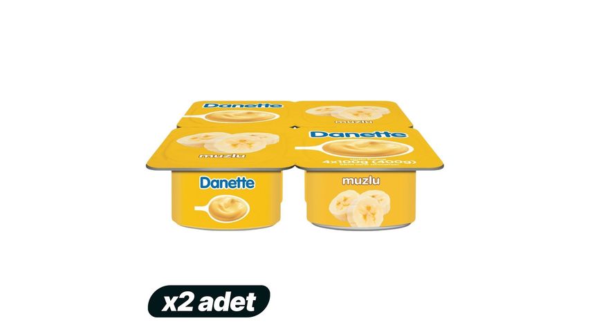 2x Danette Banana Pudding 4 x 100 g Bundle