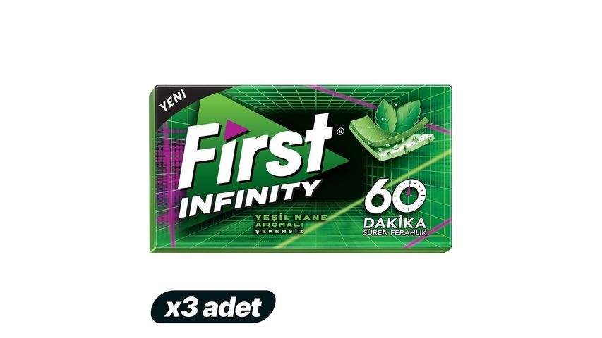3x First 60 Minutes Spearmint Flavored Sugar-Free Gum 27 g Bundle
