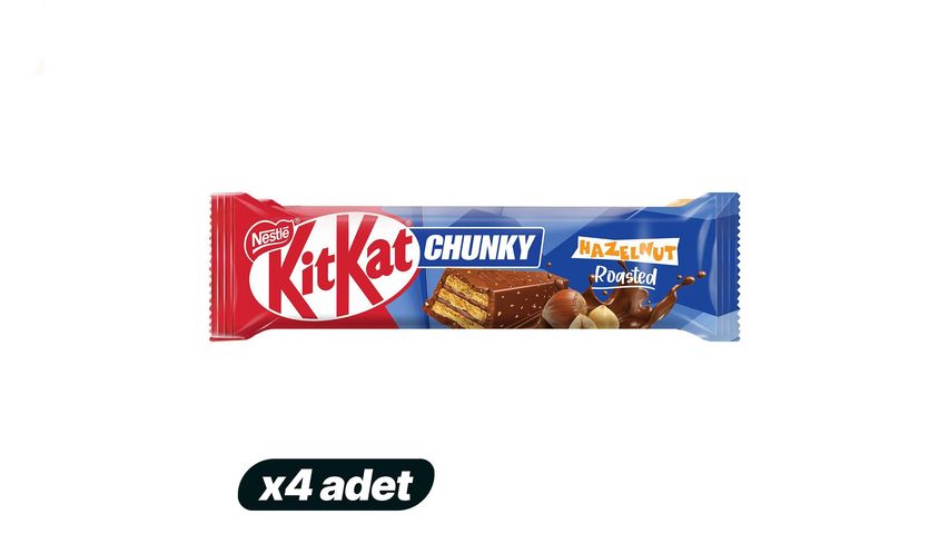 4x Nestlé KitKat Chunky Hazelnut Wafer 38 g Bundle