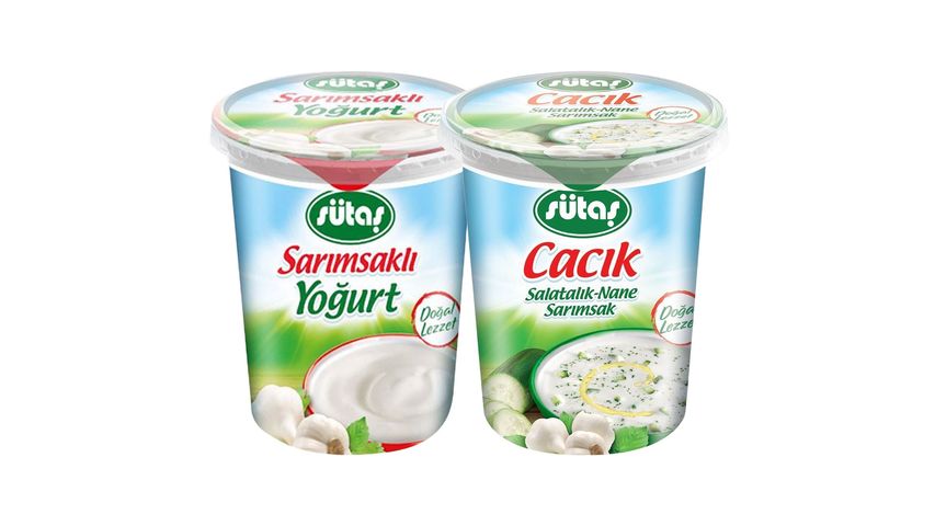 Sütaş Sarımsaklı Yoğurt 500 g & Sütaş Cacık 500 g Paketi