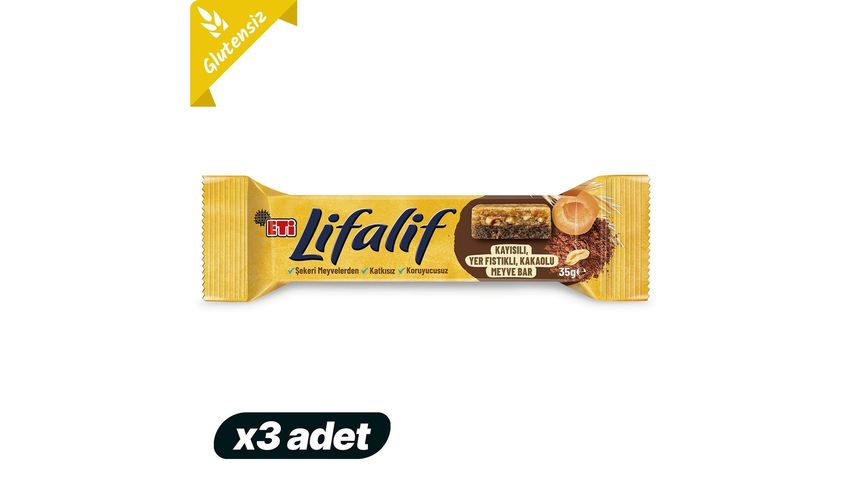 3x Eti Lifalif Apricot & Peanut & Cocoa Fruit Bar Bundle
