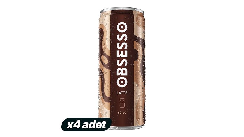 4'lü OBSESSO Iced Coffee Latte 250 ml Paketi