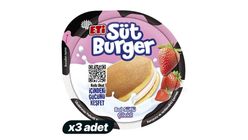 3'lü Eti Süt Burger Çilekli Krema Dolgulu Ballı Kek Paketi