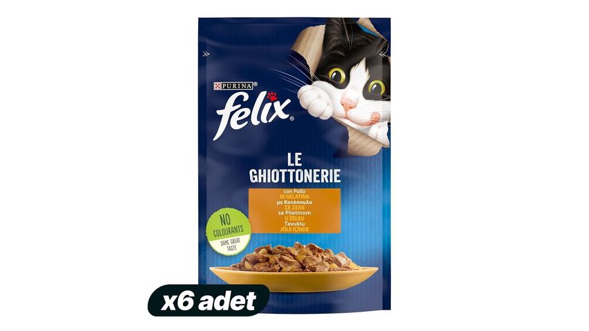 6'lı Felix Junior Tavuklu Yavru Yaş Kedi Maması 85 g Paketi