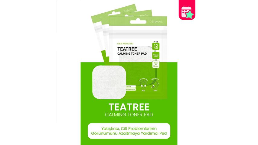 Dermal Tea Tree Toner Pads for Soothing & Sebum Control 12 pcs