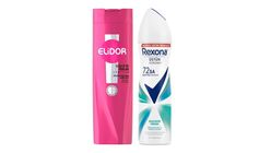 Elidor Strong & Shiny Shampoo & Rexona Women's Shower Fresh Spray Deodorant Set Bundle