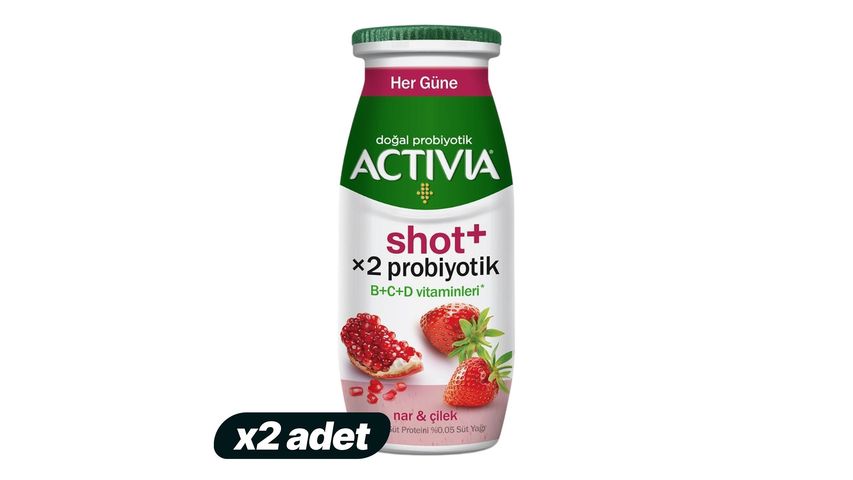 2'li Activia Shot+ Nar ve Çilek 80 ml Paketi