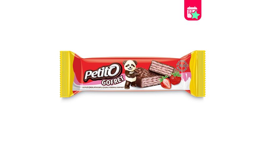 Eti Petito Milk Chocolate-Coated Wafer with Strawberry Cream Filling 25.5 g