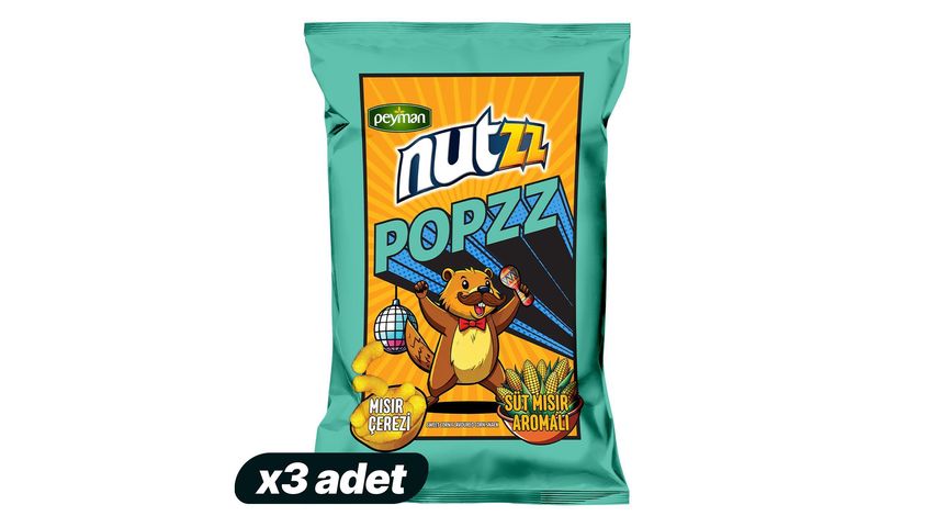 3x Nutzz Popzz Sweet Corn Flavored Corn Snack 100 g Bundle