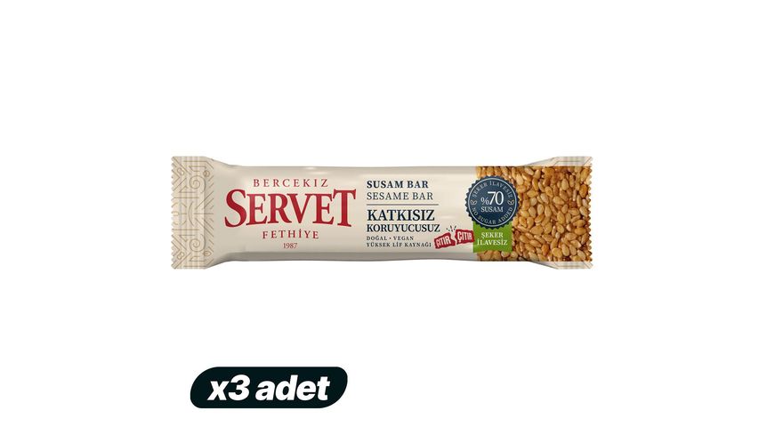 3x Servet Sesame Brittle Bar 20 g Bundle