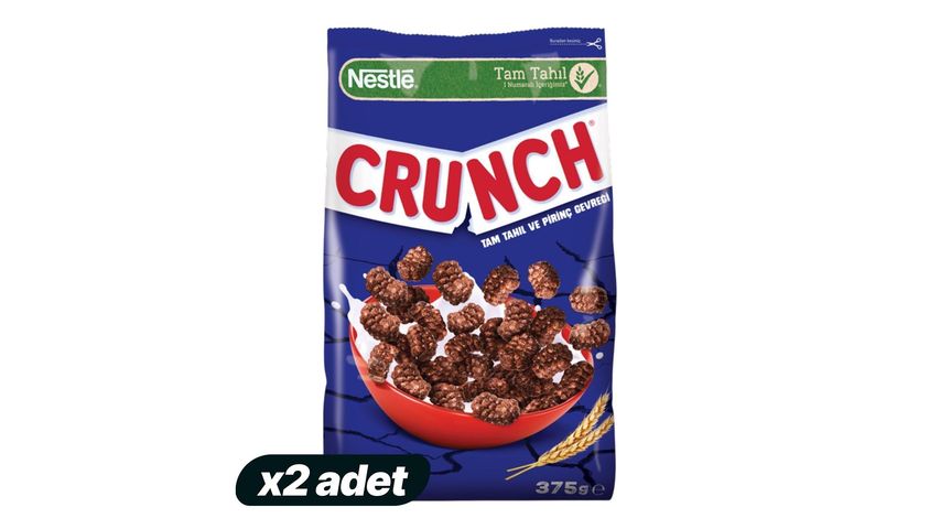 2'li Nestlé Crunch Tam Tahıllı Kahvaltılık Gevrek 375 g Paketi