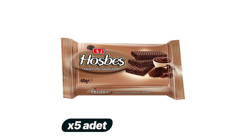 5'li Eti Hoşbeş Kakao Kremalı Gofret 40 g Paketi