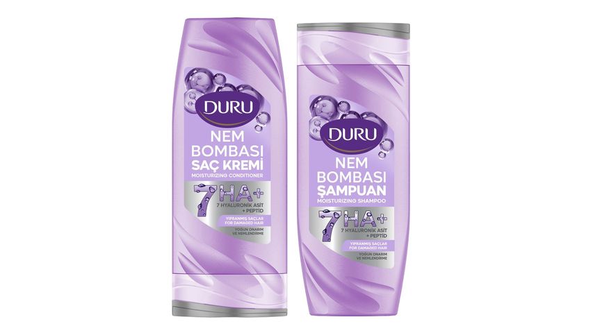 Duru Nem Bombası Yoğun Onarım & Nemlendirici Şampuan & Saç Kremi Set Paketi