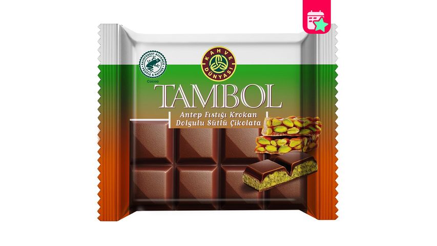 Kahve Dünyası Tambol Chocolate with Pistachio Brittle Filling 100 g