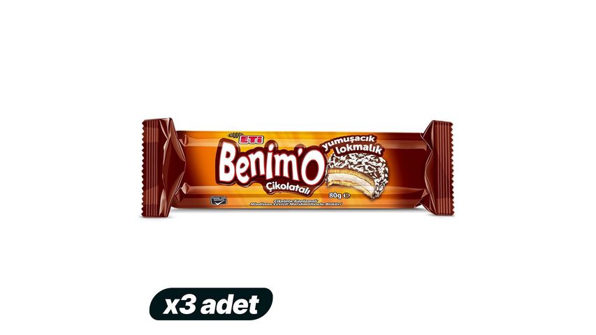 3'lü Eti Benimo Lokmalık Çikolatalı Bisküvi 80 g Paketi