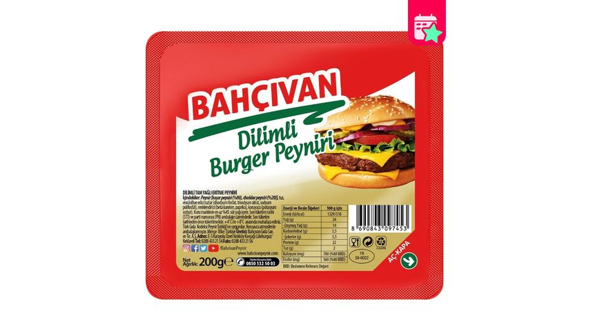 Bahçıvan Sliced Burger Cheese 200 g