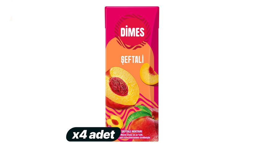 4'lü Dimes Vişne Nektarı Meyve Suyu 200 ml Paketi