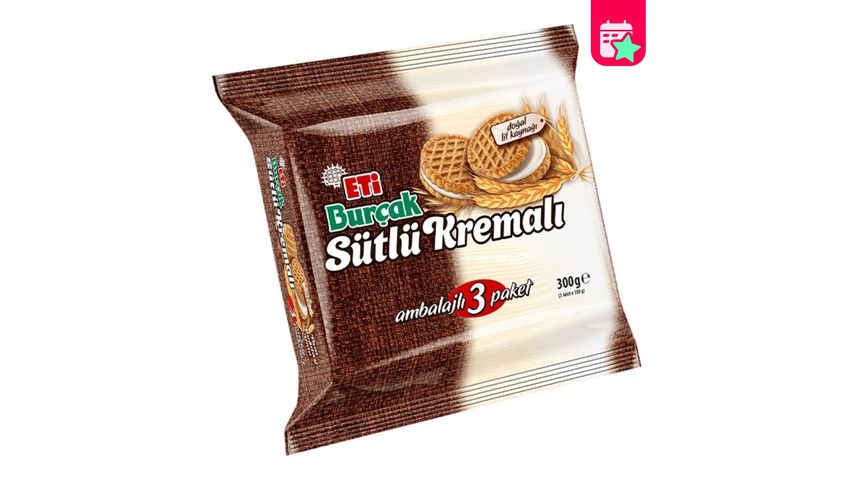 Eti Burçak Milk Cream Oatmeal Biscuits 3x100 g