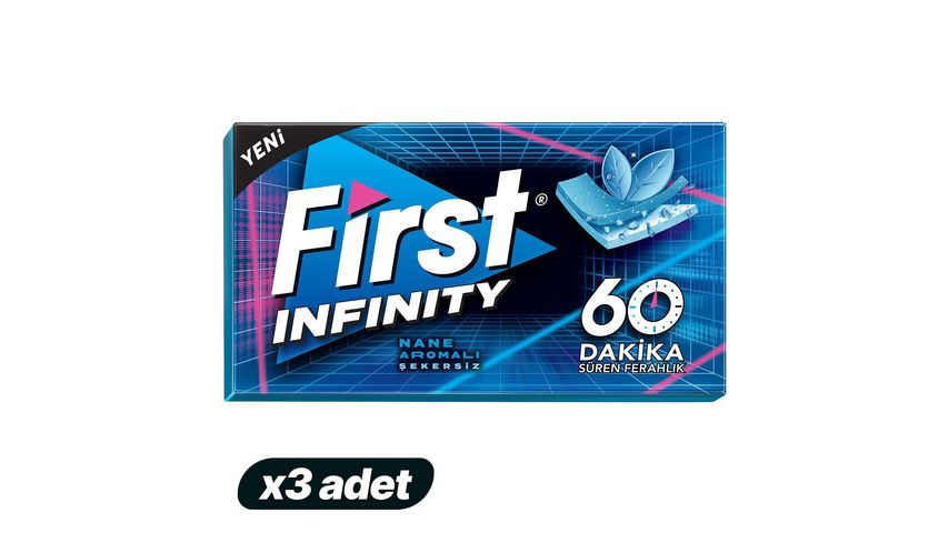 3x First 60 Minutes Mint Flavored Sugar-Free Gum 27 g Bundle
