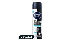 2'li NIVEA MEN Erkek Sprey Deodorant Black & White Invisible Fresh 150 ml Paketi