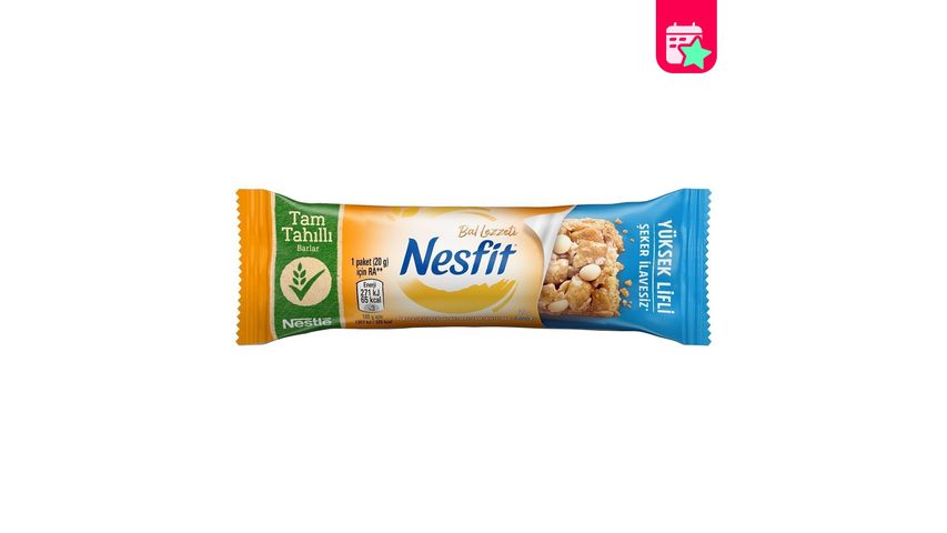Nestlé Nesfit Honey Flavored Whole Grain No Added Sugar High Fiber Bar 20 g