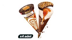 4x Algida Cornetto Disc Vanilla & Caramel 130 ml Bundle