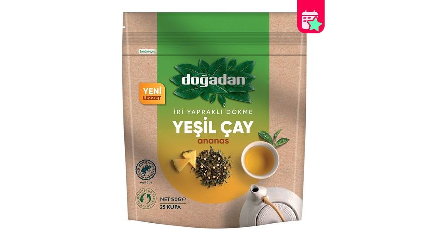 Doğadan Loose-Leaf Green Tea Rolled – Açaí & Pineapple 50 g