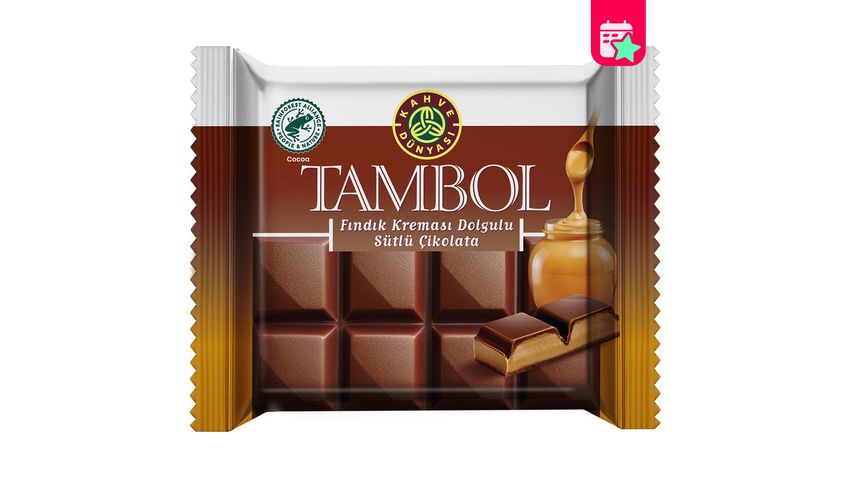 Kahve Dünyası Tambol Milk Chocolate with Hazelnut Cream Filling 100 g