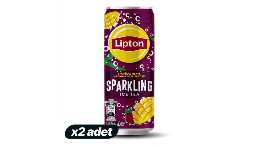 2x Lipton Tropical Fruit Flavored Sparkling Iced Tea 330 ml Bundle