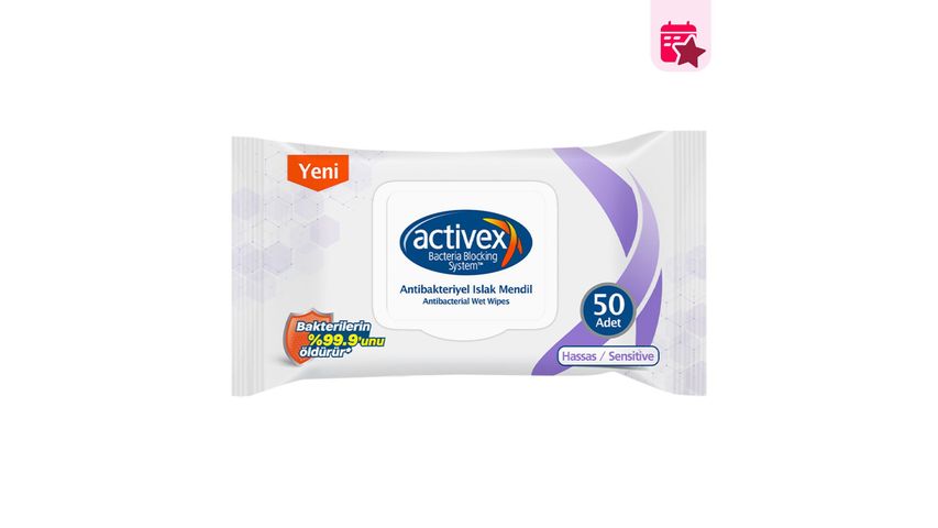 Activex Antibakteriyel Hassas Islak Havlu 50 Yaprak