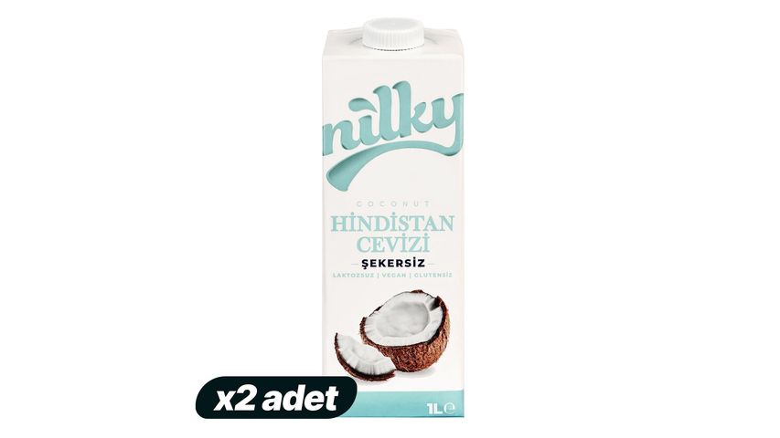 2'li Nilky Şekersiz Hindistan Cevizli İçecek 1 L Paketi