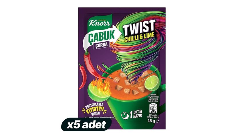 5'li Knorr Twist Chili Lime Çabuk Çorba Paketi