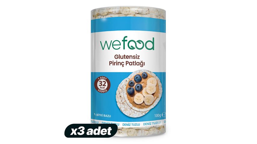 3’lü Wefood Glutensiz Pirinç Patlağı 100 g Paketi