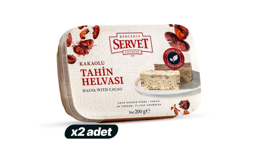2'li Servet Şekerleme Kakaolu Tahin Helva 200 g Paketi