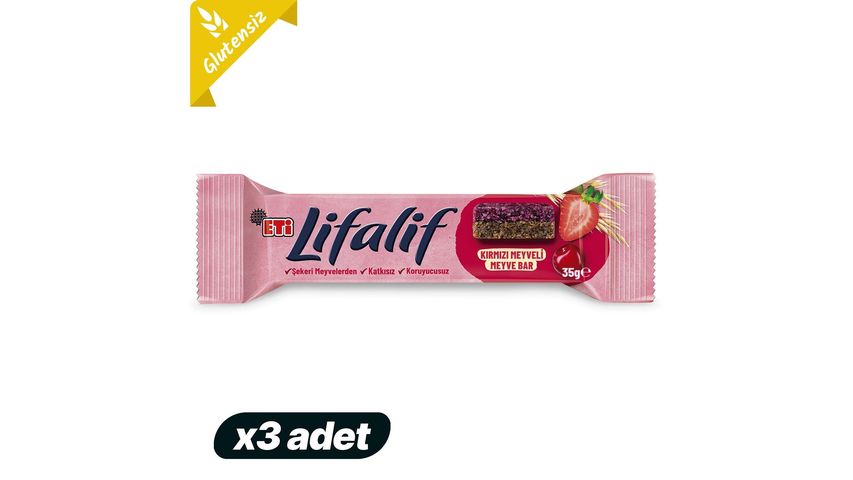 3x Eti Lifalif Red Fruit Fruit Bar Bundle