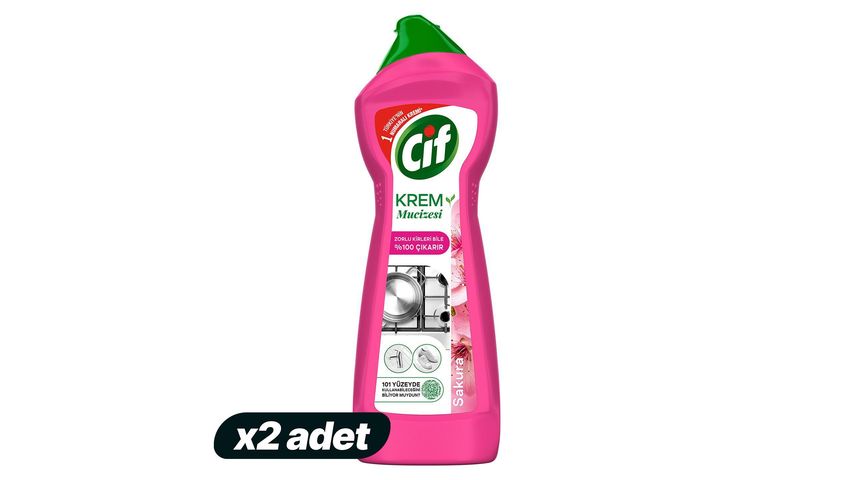 2x Cif Cream Miracle Sakura Scented Surface Cleaner 750 ml Bundle