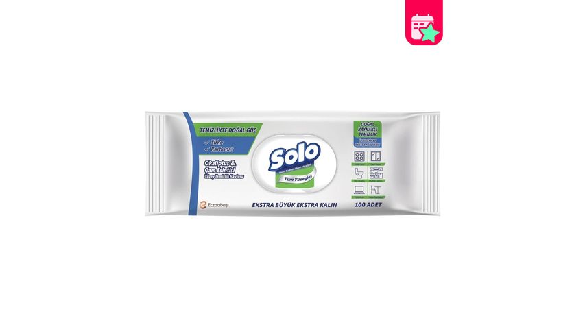 Solo Eucalyptus & Pine Scented Surface Cleaning Towels, 100 Pieces