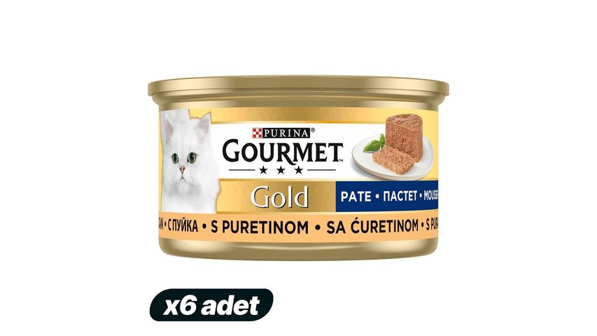 6'lı Purina Gourmet Gold Kıyılmış Hindili Yaş Kedi Maması 85 g Paketi