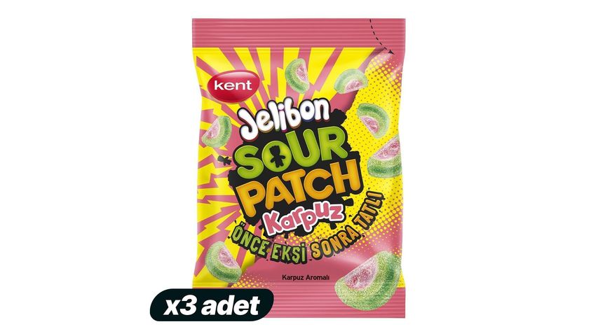 3x Jelibon Sour Patch Watermelon Candy 80 g Bundle